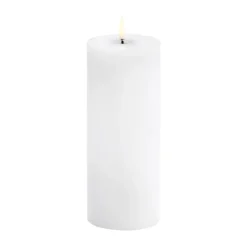 Bougie LED en bloc Uyuni Melted, Blanc rustique, Ø7,8x20 cm