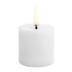 Bougie LED en bloc Uyuni Melted, Blanc, Ø5x4,5 cm