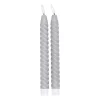Bougie LED Twisted 25 cm Lot de 2, Gris