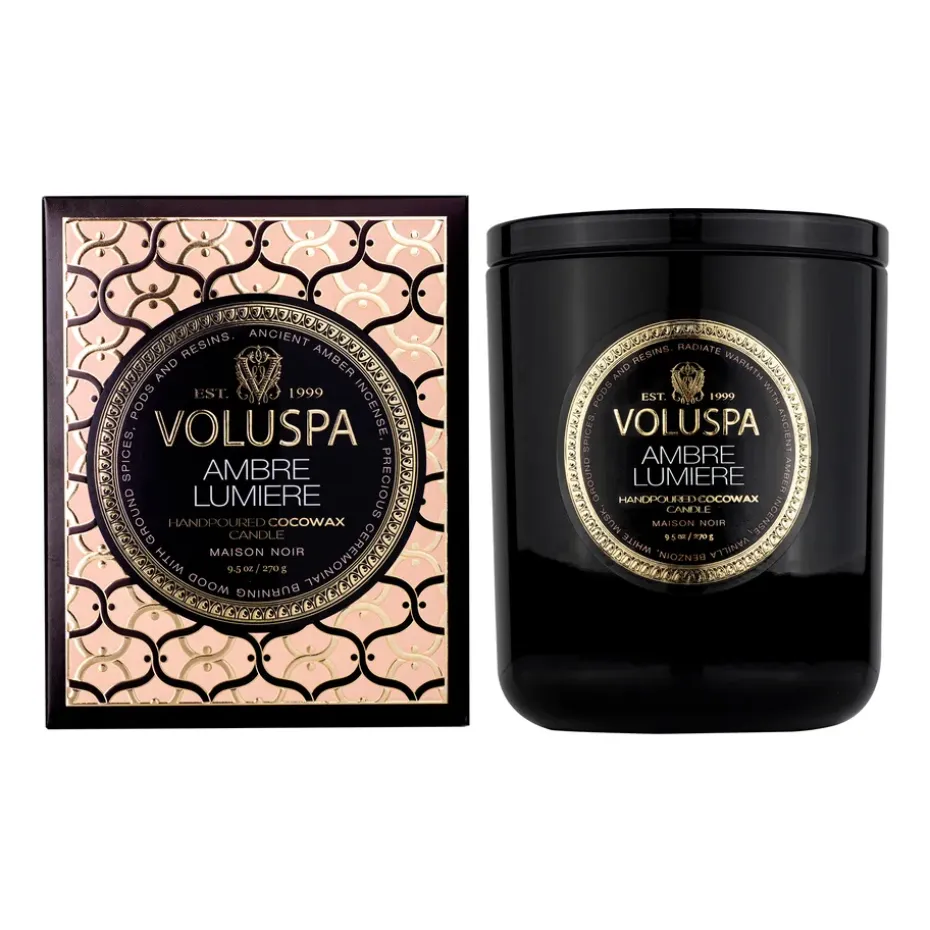 Bougie parfumée Classic Maison Noir 60 heures, Ambre Lumiere
