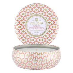 Bougie parfumée Maison Blanc 3-wick Tin 40 heures, Saijo Persimmon