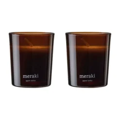 Bougie parfumée Meraki 12 heures lot de 2, Tonka chaud