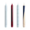 Bougie Pattern mix lot de 4, Blues-bordeaux