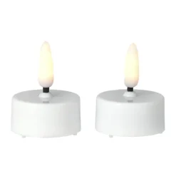 Bougies chauffe-plat Bright LED Ø3,8 cm lot de 2, White