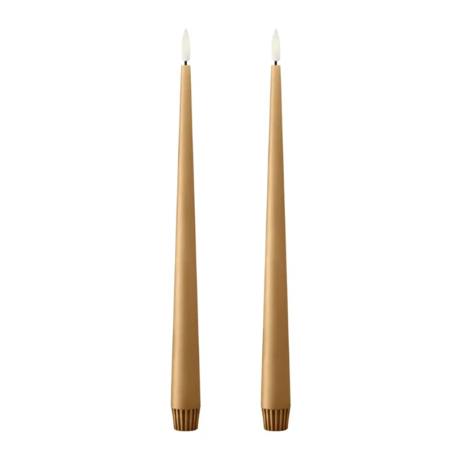 Bougies LED ester & erik lot de 2, 27 Almond butter , 30 cm