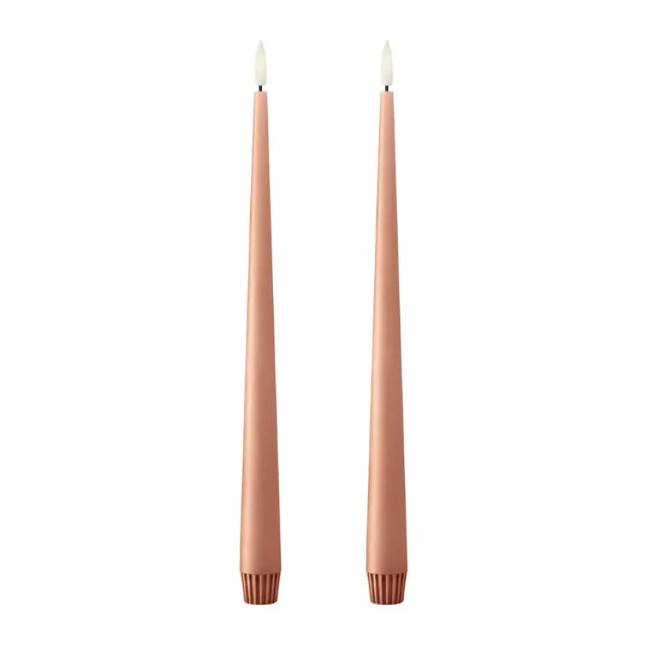 Bougies LED ester & erik lot de 2, 20 Rosy caramel , 30 cm