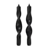 Bougies torsadées Twist twisted candles 23 cm Lot de 2, Simply black