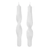 Bougies torsadées Twist twisted candles 23 cm Lot de 2, Pure white