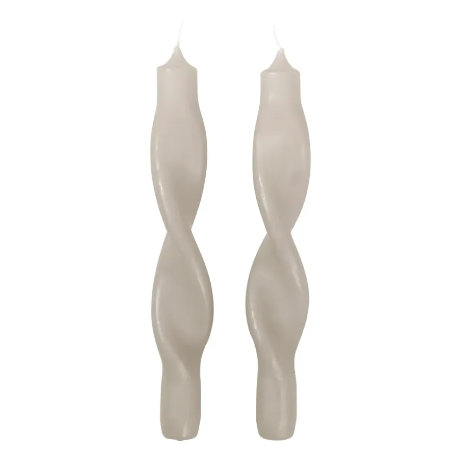 Bougies torsadées Twist twisted candles 23 cm Lot de 2, Rainy day