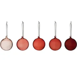 Boule de Noël Iittala 80 mm lot de 5, Rouge