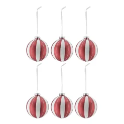 Boule de Noël Tradition lot de 6, Rouge/blanc
