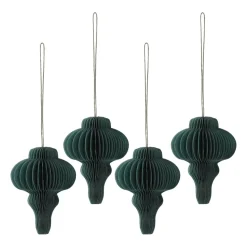Boules de Noël Spira lot de 4, Vert forêt