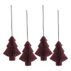 Boules de Noël Tree lot de 4, Rouge