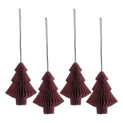 Boules de Noël Tree lot de 4, Rouge