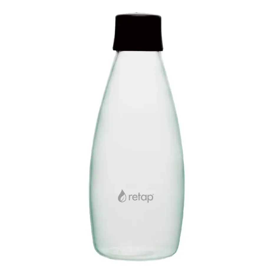 Bouteille en verre avec bouchon à vis Retap Go 08 80 cl, Black