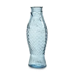 Bouteille en verre Fish & Fish 85 cl, Light blue