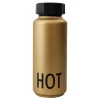 Bouteille isotherme Design Letters, Doré