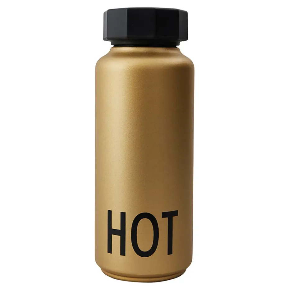 Bouteille isotherme Design Letters, Doré