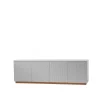 Buffet Beam, gris clair, socle en chêne huilé