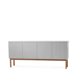 Buffet Beam, gris clair, structure en chêne huilé