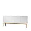 Buffet Beam, laqué blanc, structure en chêne huilé