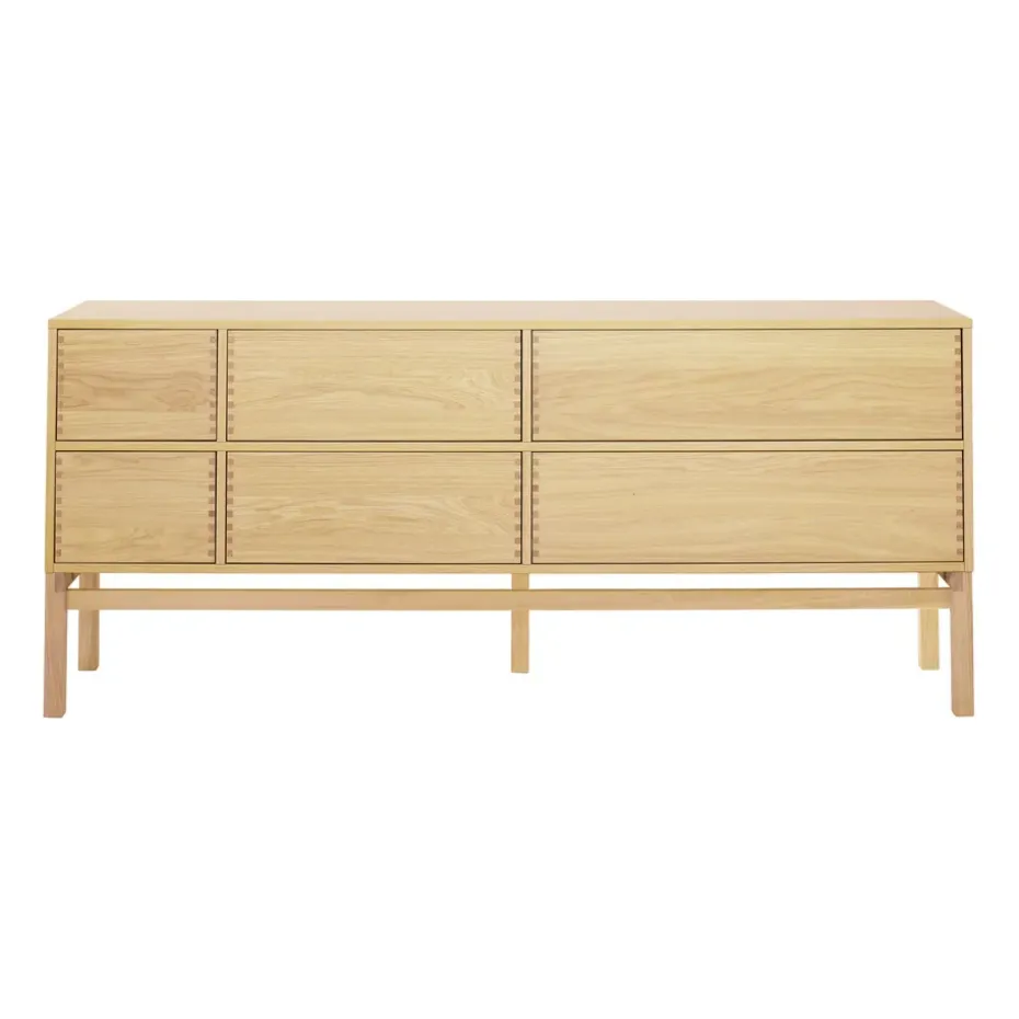 Buffet Hylte 6 tiroirs 172x73 cm, Chêne