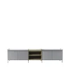 Buffet Molto bas, gris/chêne, 3 sections