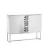 Buffet Story, blanc, dessus en marbre blanc, structure blanche