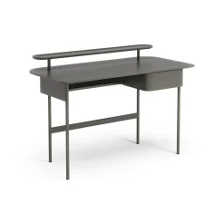 Bureau Luna avec tiroir et étagère, Chêne gris