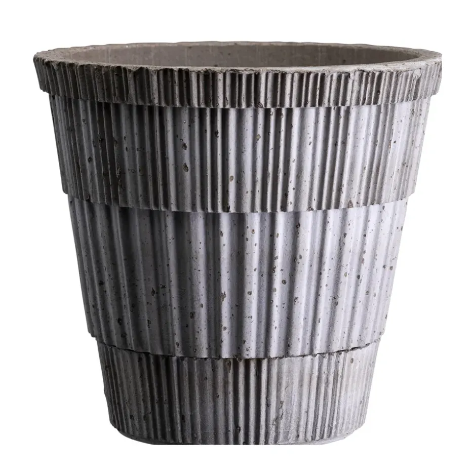 Cache-pot Atlas raw avec soucoupe, Gris, Ø21 cm