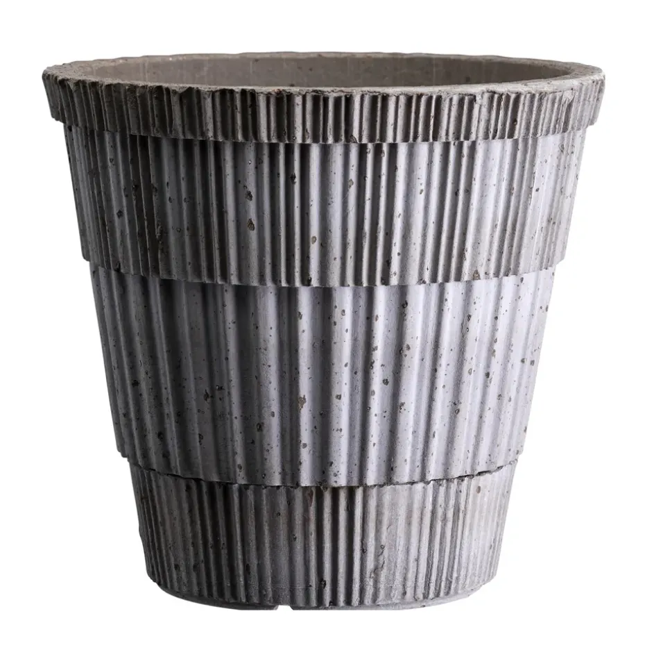 Cache-pot Atlas raw avec soucoupe, Gris, Ø18 cm