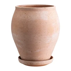 Cache-pot avec soucoupe Delphi 2 pièces, Rose, Ø22 cm, haut