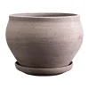 Cache-pot avec soucoupe Delphi 2 pièces, Gris, Ø24 cm, bas