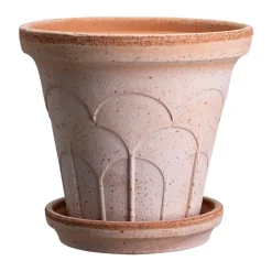Cache-pot avec soucoupe Fleur 2 pièces, Rose, Ø14 m
