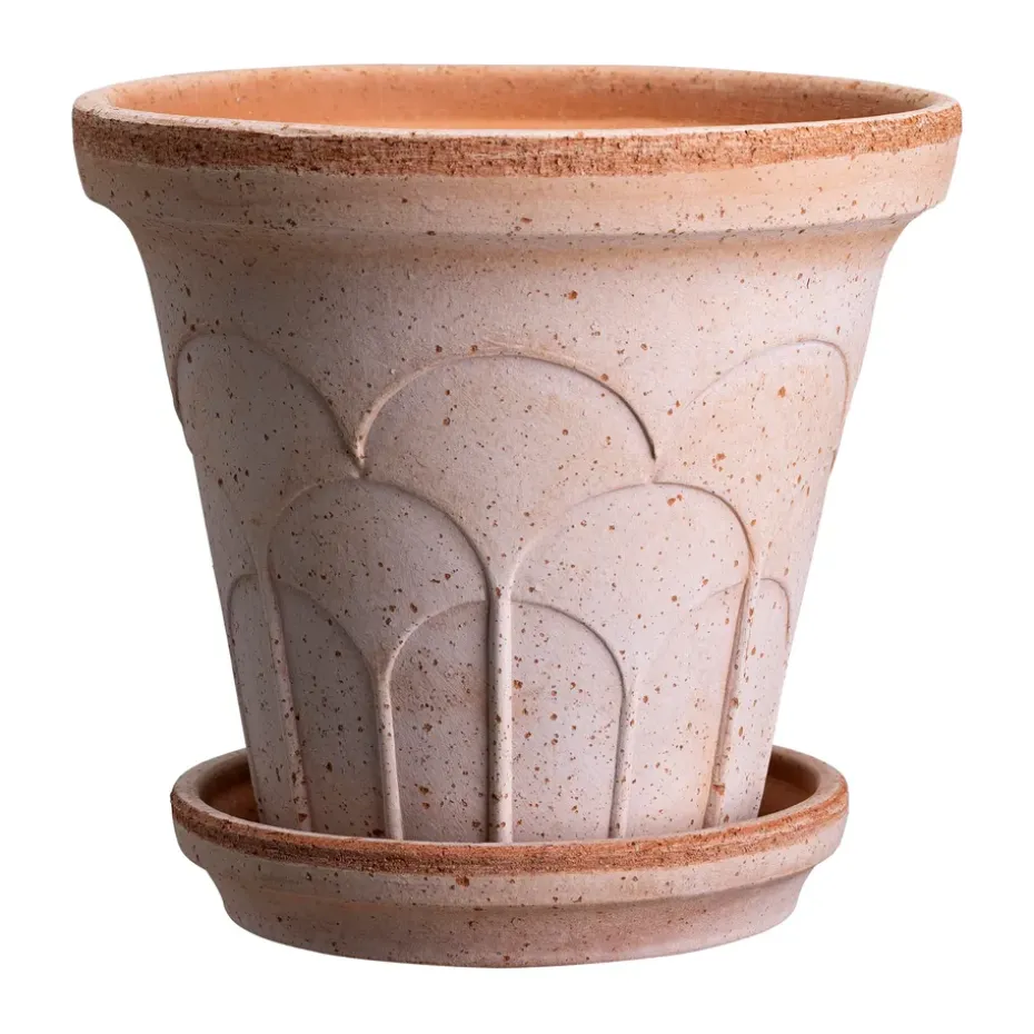 Cache-pot avec soucoupe Fleur 2 pièces, Rose, Ø14 m