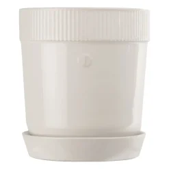 Cache-pot Elise avec soucoupe Ø17 cm, Blanc