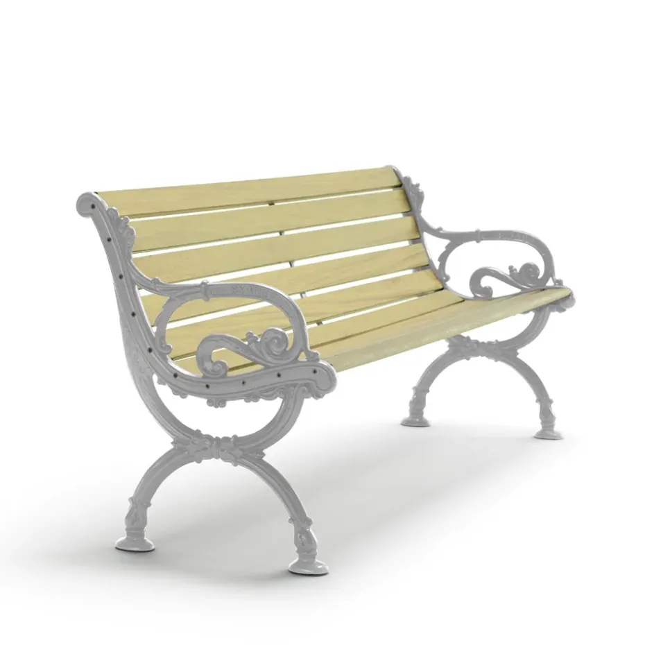 Canapé Byarum, Imprégnation de pin - support en aluminium brut - 155 cm