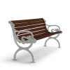 Canapé Byarum, Pin brun lasure, support en aluminium brut, 155 cm