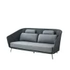 Canapé Mega 2 places, Graphic, coussins gris