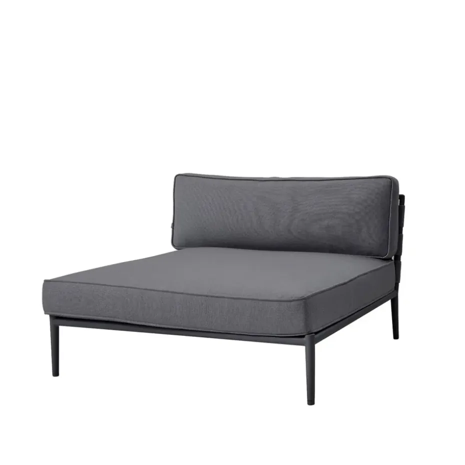 Canapé modulaire Conic, Cane-Line Airtouch grey, lit de jour, incl. coussins