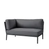 Canapé modulaire Conic, Cane-Line Airtouch gris, droite, incl. coussins