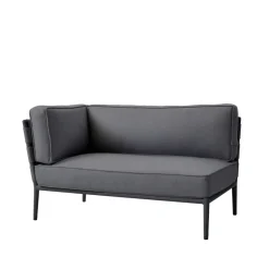 Canapé modulaire Conic, Cane-Line Airtouch gris, droite, incl. coussins