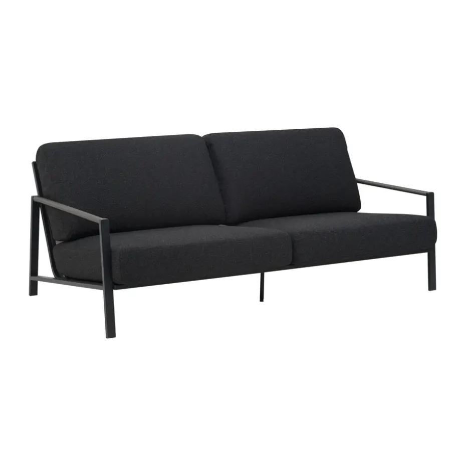 Canapé Naos, Noir-teddy black, 2,5 places