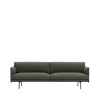 Canapé Outline 3 places tissu, Fiord 961 green-pieds noirs