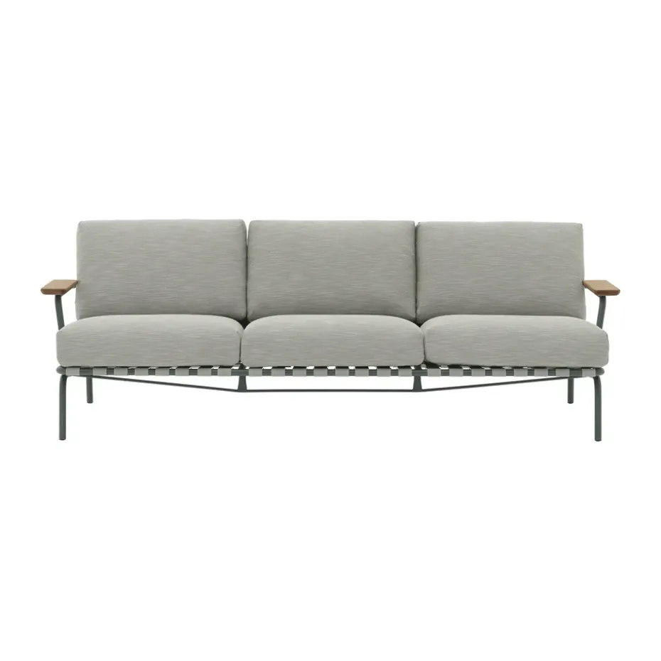 Canapé Settle 3 places, Ribbed Weave 2 Dark green
