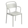 Chaise à accoudoirs Linear steel armchair, Grey (RAL 7044)