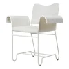 Chaise à accoudoirs Tropique avec franges, White semi matt-Leslie 06