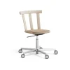 Chaise Alt sur pied pivotant avec assise rembourrée en chêne, Hallingdal 65-200 beige-vernis mat clair
