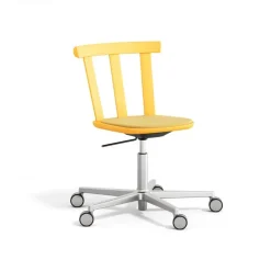 Chaise Alt sur pied pivotant avec assise rembourrée en bouleau, Hallingdal 65-407 yellow-jaune vif 80
