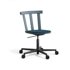 Chaise Alt sur pied pivotant avec assise rembourrée en bouleau, Vidar 4, 733 blue-orage 66